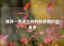 推荐一些适合网购时使用的优惠券