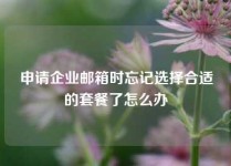 申请企业邮箱时忘记选择合适的套餐了怎么办