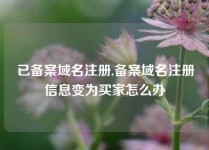 已备案域名注册,备案域名注册信息变为买家怎么办