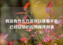 有没有什么方法可以查看手机已经安装的应用程序列表