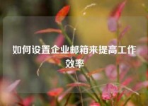 如何设置企业邮箱来提高工作效率