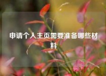 申请个人主页需要准备哪些材料