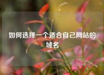 如何选择一个适合自己网站的域名
