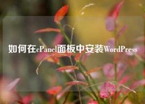 如何在cPanel面板中安装WordPress