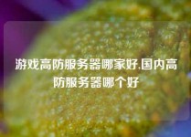 游戏高防服务器哪家好,国内高防服务器哪个好