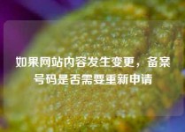 如果网站内容发生变更，备案号码是否需要重新申请