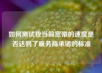 如何测试我当前宽带的速度是否达到了服务商承诺的标准