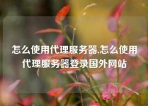 怎么使用代理服务器,怎么使用代理服务器登录国外网站