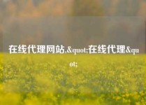 在线代理网站,"在线代理"