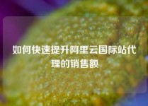 如何快速提升阿里云国际站代理的销售额