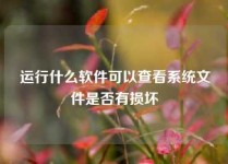 运行什么软件可以查看系统文件是否有损坏