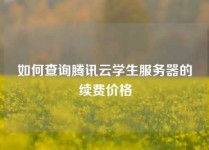 如何查询腾讯云学生服务器的续费价格