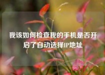 我该如何检查我的手机是否开启了自动选择IP地址