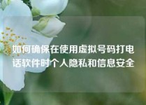 如何确保在使用虚拟号码打电话软件时个人隐私和信息安全