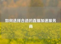 如何选择合适的直播加速服务商