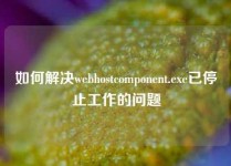 如何解决webhostcomponent.exe已停止工作的问题