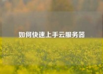 如何快速上手云服务器