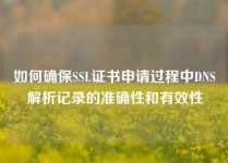 如何确保SSL证书申请过程中DNS解析记录的准确性和有效性