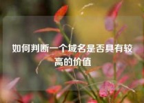 如何判断一个域名是否具有较高的价值