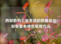 西部数码云服务器的数据备份和恢复有哪些常用方法