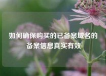 如何确保购买的已备案域名的备案信息真实有效