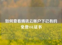 如何查看腾讯云账户下已有的免费SSL证书