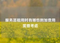 服务器租用时有哪些附加费用需要考虑
