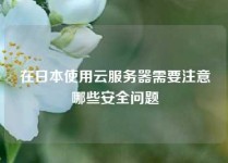 在日本使用云服务器需要注意哪些安全问题