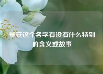 景安这个名字有没有什么特别的含义或故事