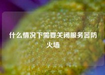 什么情况下需要关闭服务器防火墙