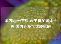 国内bgp云主机,云主机全国idc十强,国内外多个优质机房