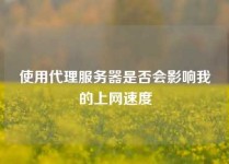 使用代理服务器是否会影响我的上网速度