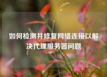 如何检测并修复网络连接以解决代理服务器问题