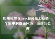 如果我想在Linux服务器上安装一个简单的桌面环境，应该怎么做