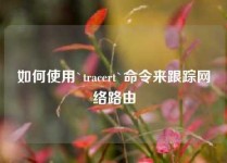 如何使用`tracert`命令来跟踪网络路由