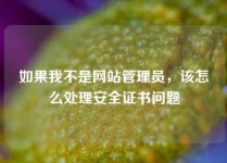 如果我不是网站管理员，该怎么处理安全证书问题