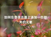 如何在登录页面上添加一些额外的元素