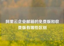 阿里云企业邮箱的免费版和收费版有哪些区别