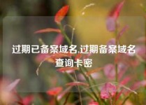 过期已备案域名,过期备案域名查询卡密