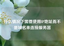 什么情况下需要使用IP地址而不是域名来连接服务器