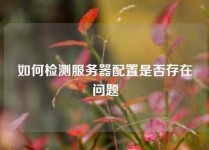 如何检测服务器配置是否存在问题