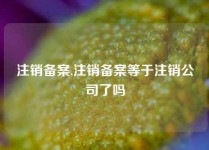 注销备案,注销备案等于注销公司了吗