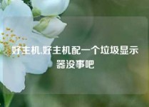 好主机,好主机配一个垃圾显示器没事吧