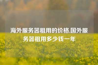海外服务器租用的价格,国外服务器租用多少钱一年