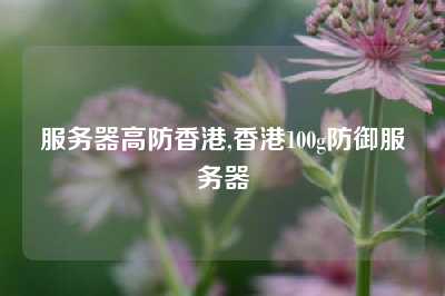 服务器高防香港,香港100g防御服务器