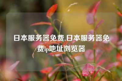 日本服务器免费,日本服务器免费ip地址浏览器