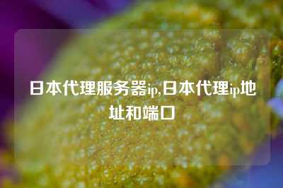 日本代理服务器ip,日本代理ip地址和端口