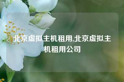 北京虚拟主机租用,北京虚拟主机租用公司