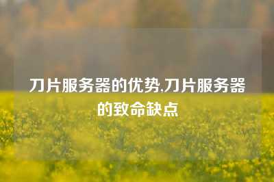 刀片服务器的优势,刀片服务器的致命缺点