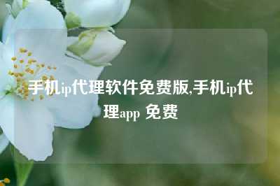手机ip代理软件免费版,手机ip代理app 免费